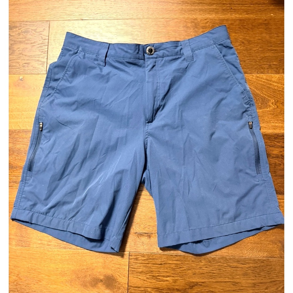 Orvis Men's Blue Performance Shorts Nylon Stretch Zip Pocket Size 34